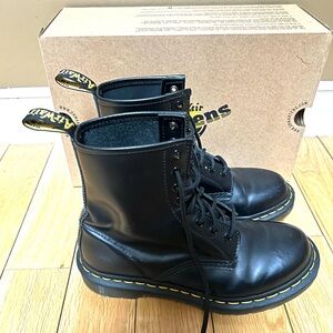 Dr. Martens Black Boots with Yellow Stitching